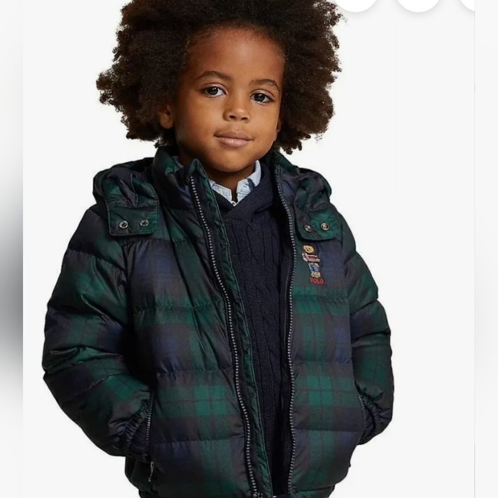 Ralph Lauren "Bear" Navy and Plaid Puffer Jacket